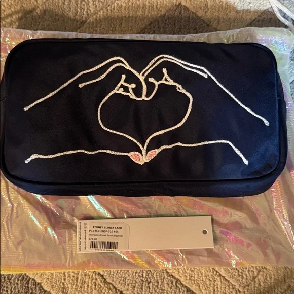 OOAK Stoney Clover Lane Taylor Swift Heart Hands Sapphire Small Pouch - Picture 3 of 5